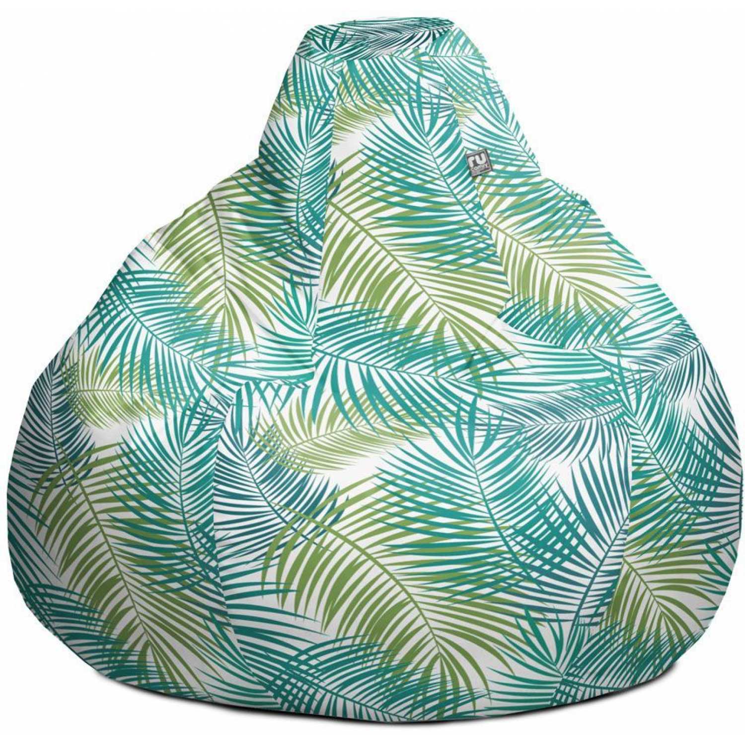 rucomfy Classic XL Indoor & Outdoor Bean Bag - Tropical Leaf - Green